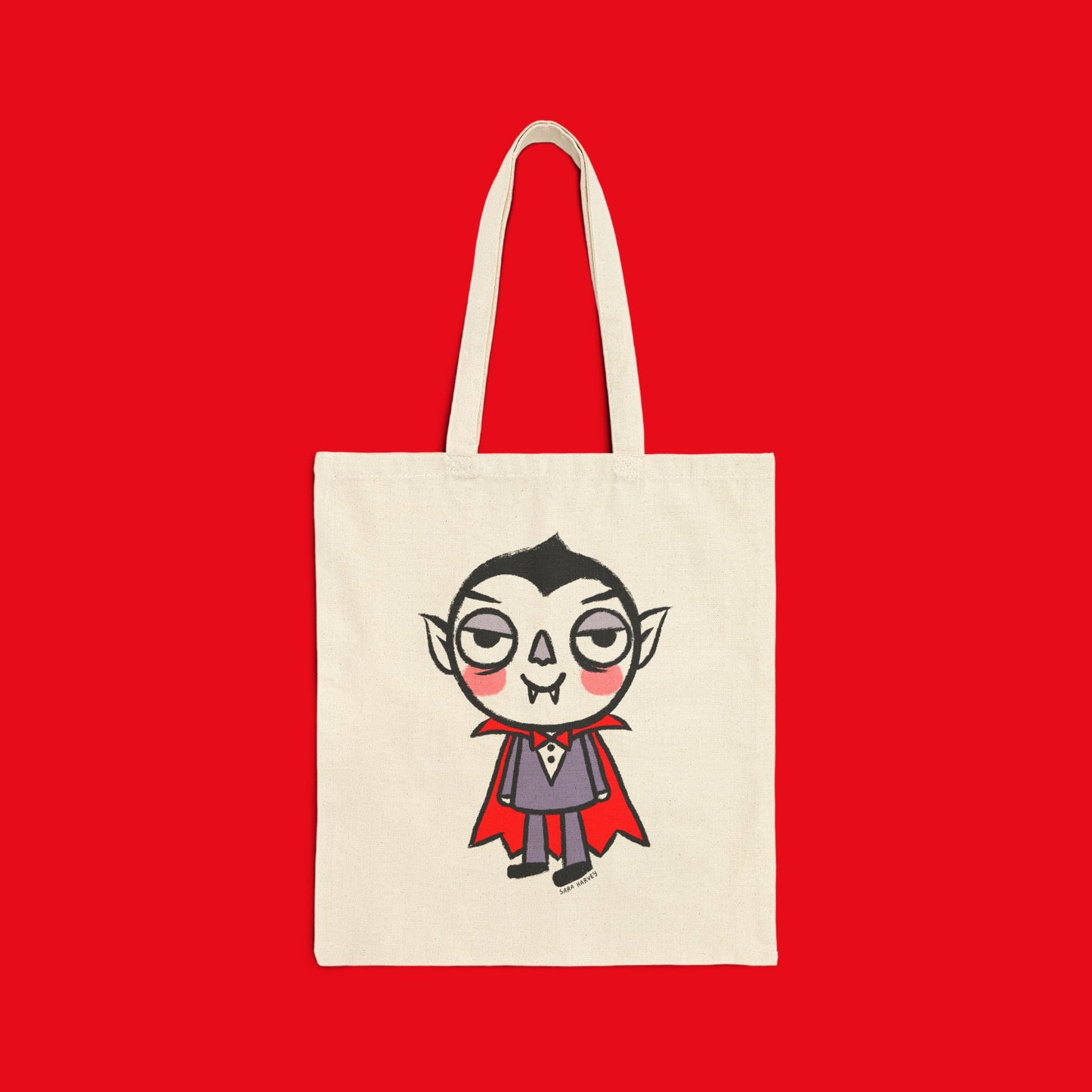 Vampire Halloween Canvas Tote Bag