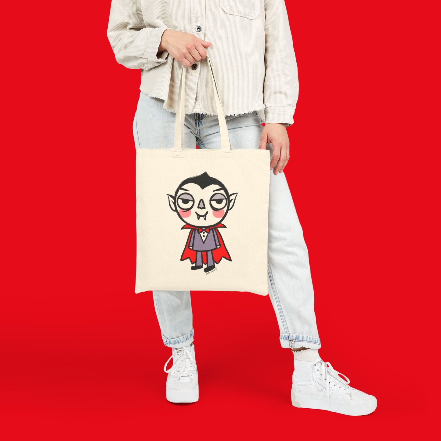 Vampire Halloween Canvas Tote Bag