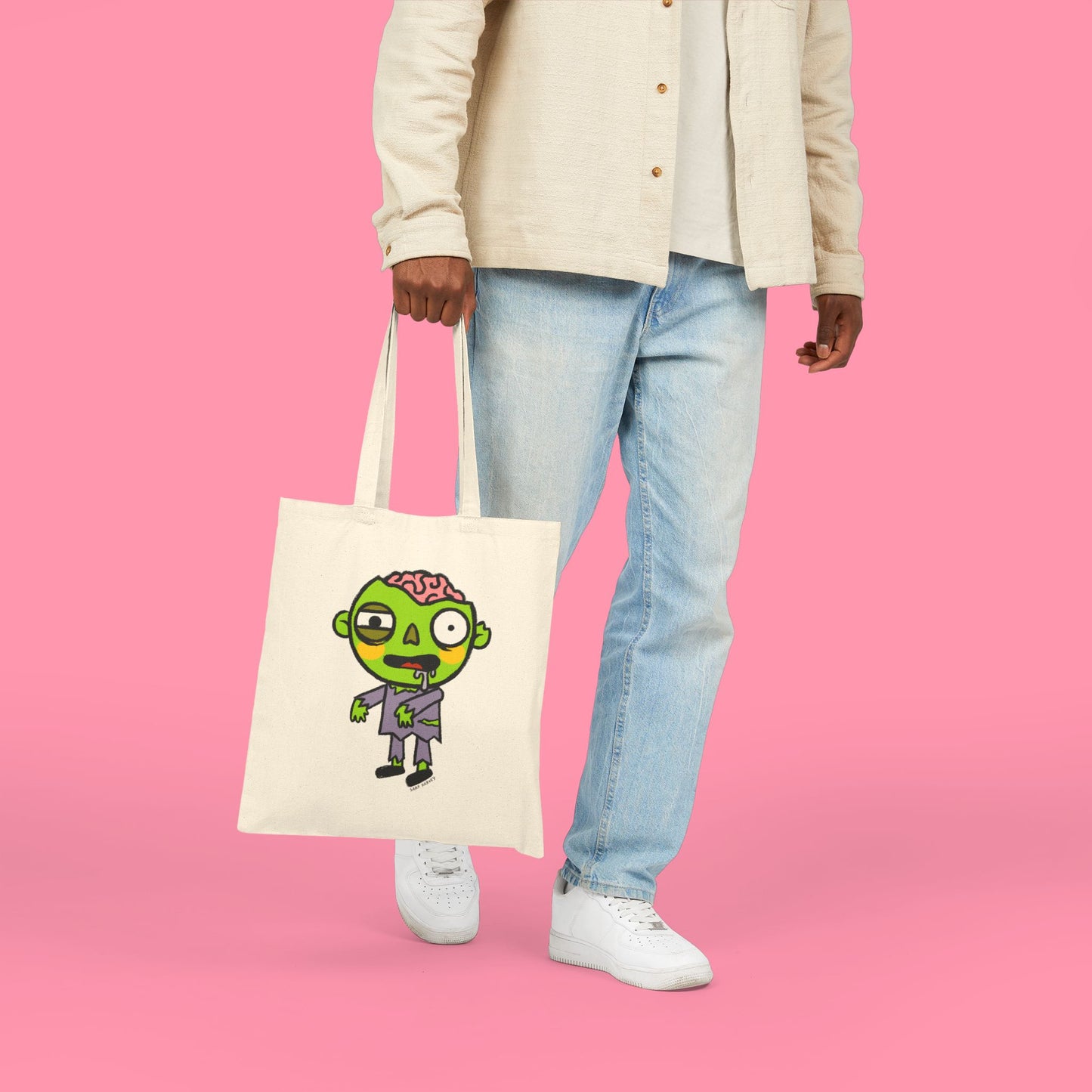 Halloween Zombie Canvas Tote Bag