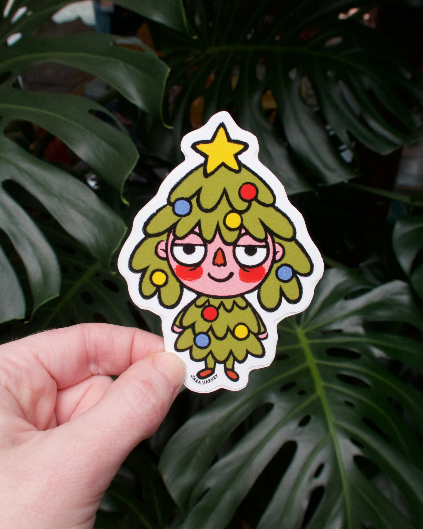 Christmas Tree Vinyl Decals 3.5" tall