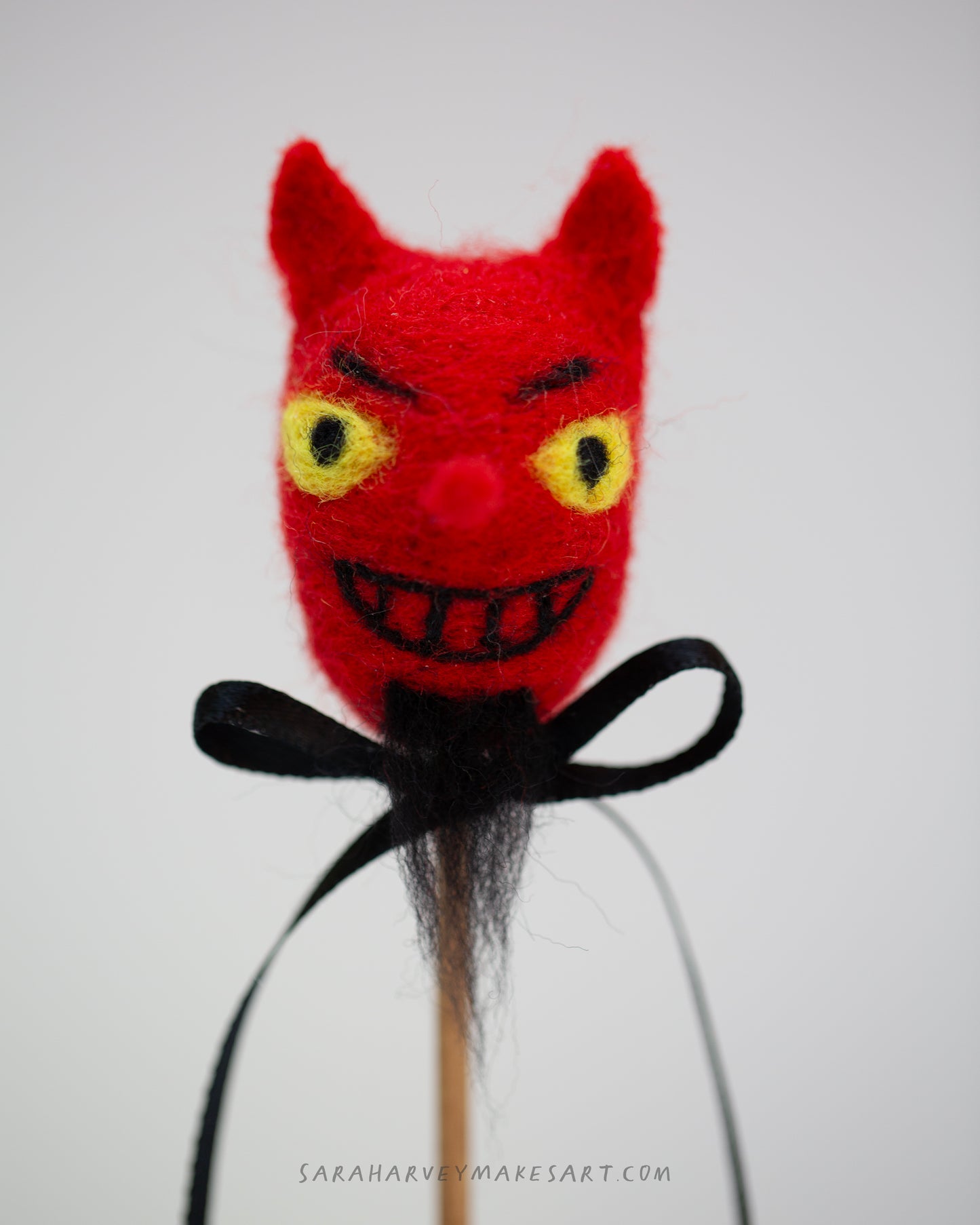 Handmade Wool Felted Devil Head | One of a kind