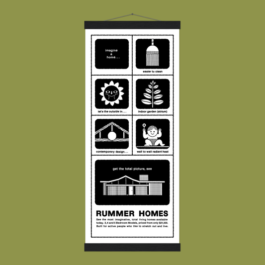 Rummer Advertisement Print with Wood Hanger 8x20″