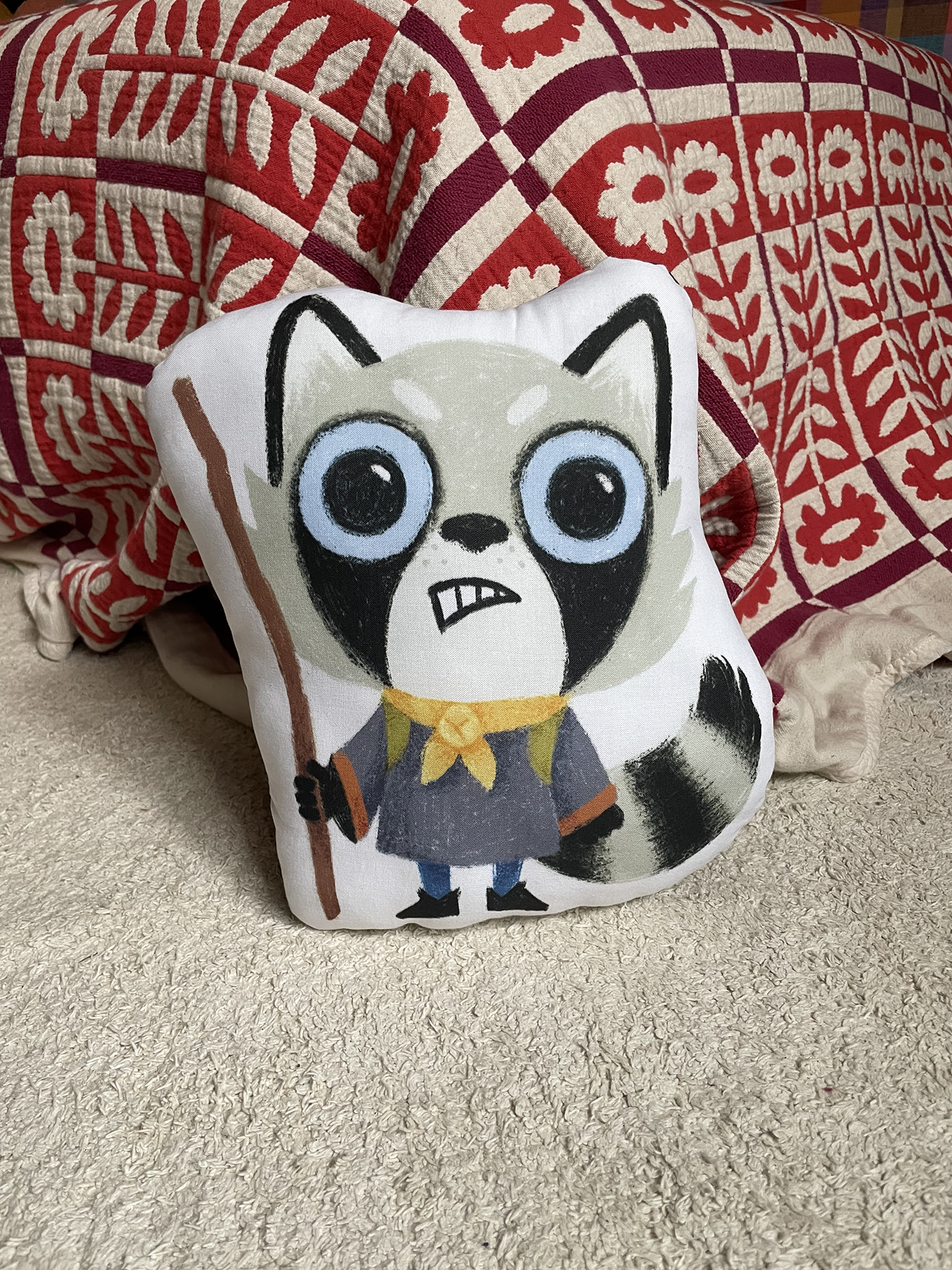 Root Game Inspired Raccoon Vagabond Pillow