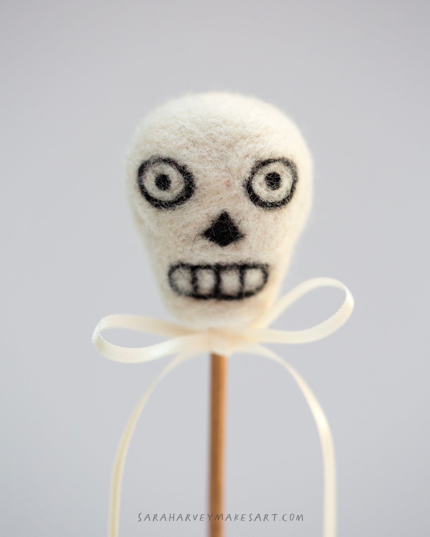 Handmade Wool Felted Skull Head | One of a kind
