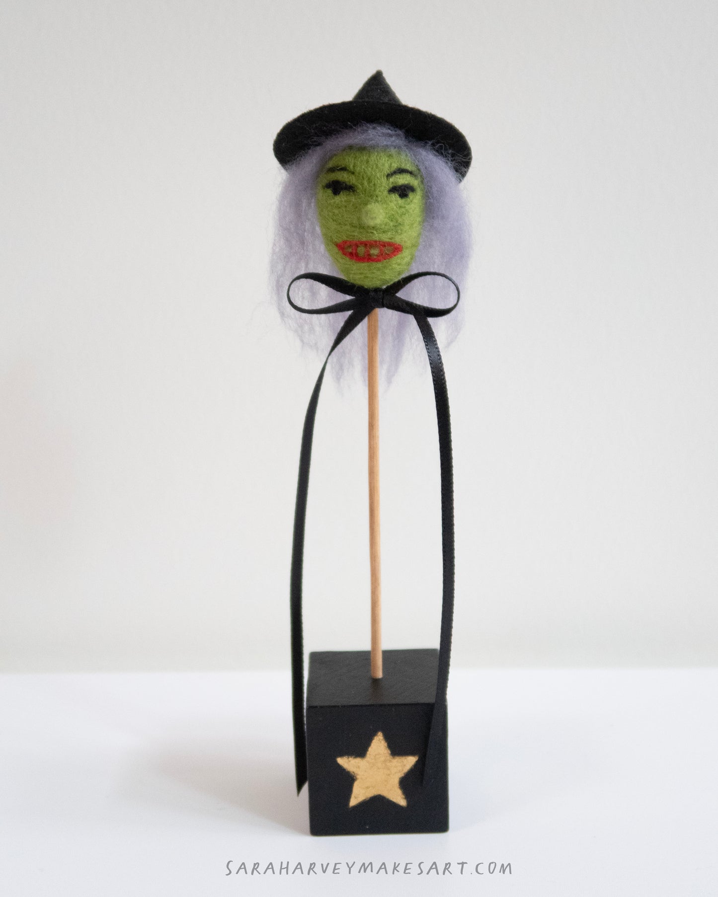 Handmade Wool Felted Witch Head | One of a kind