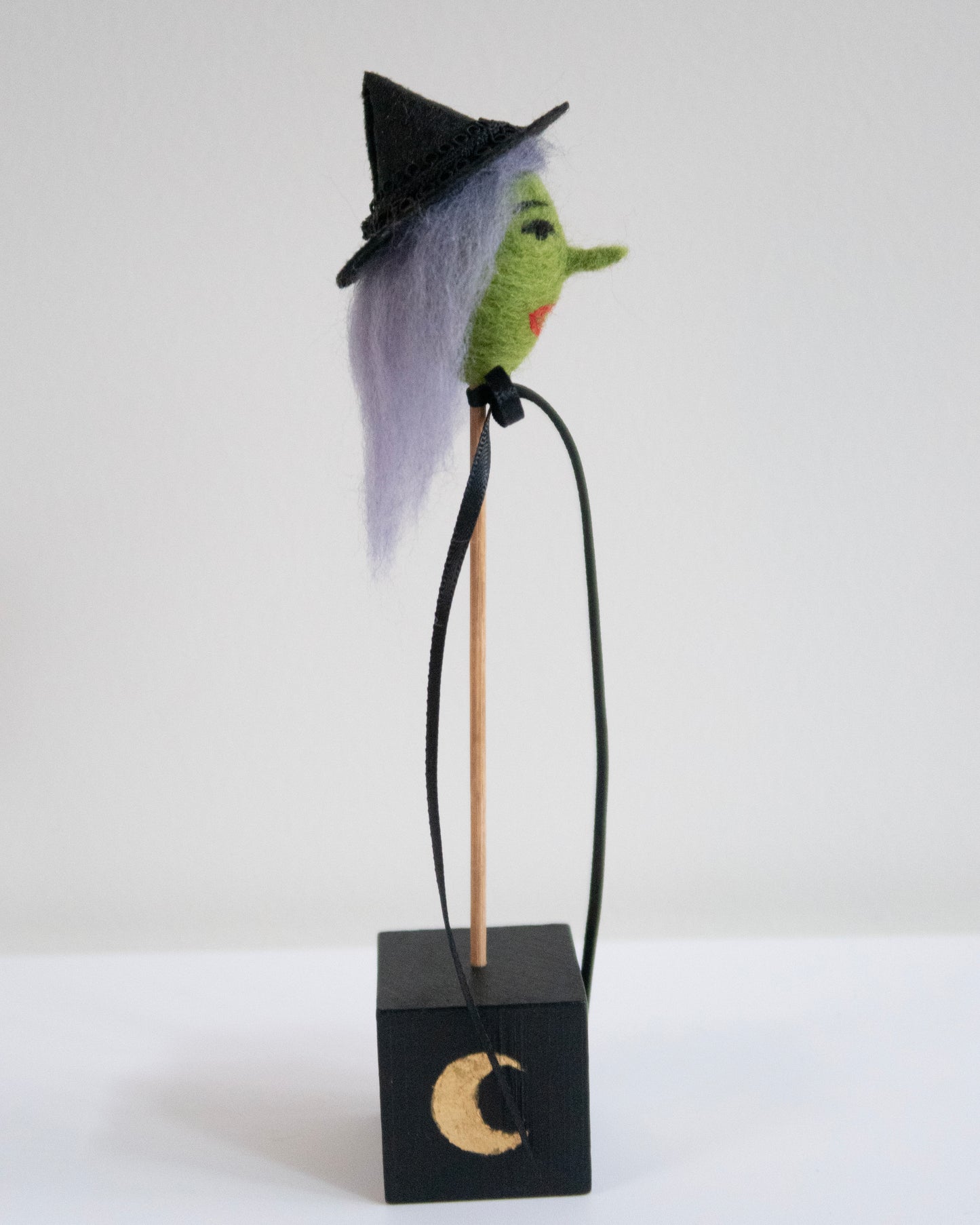 Handmade Wool Felted Witch Head | One of a kind