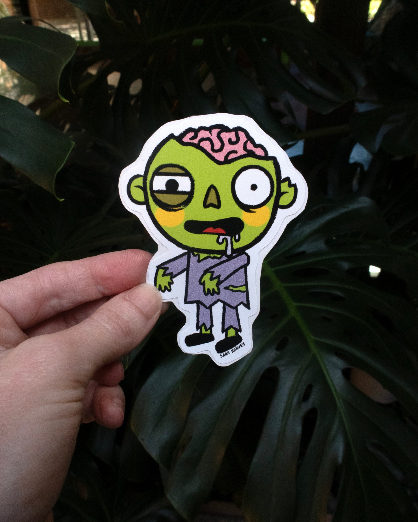 Zombie Vinyl Decals 3"X4"
