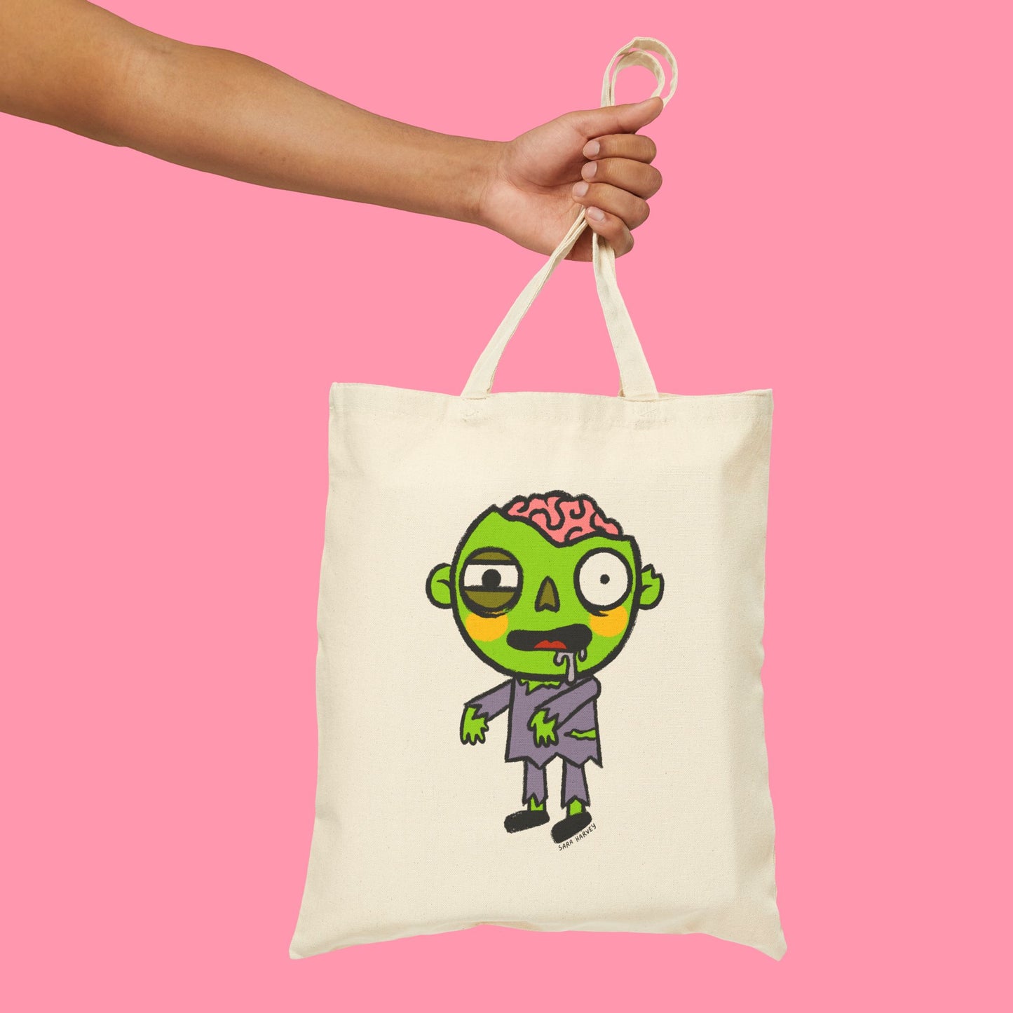 Halloween Zombie Canvas Tote Bag