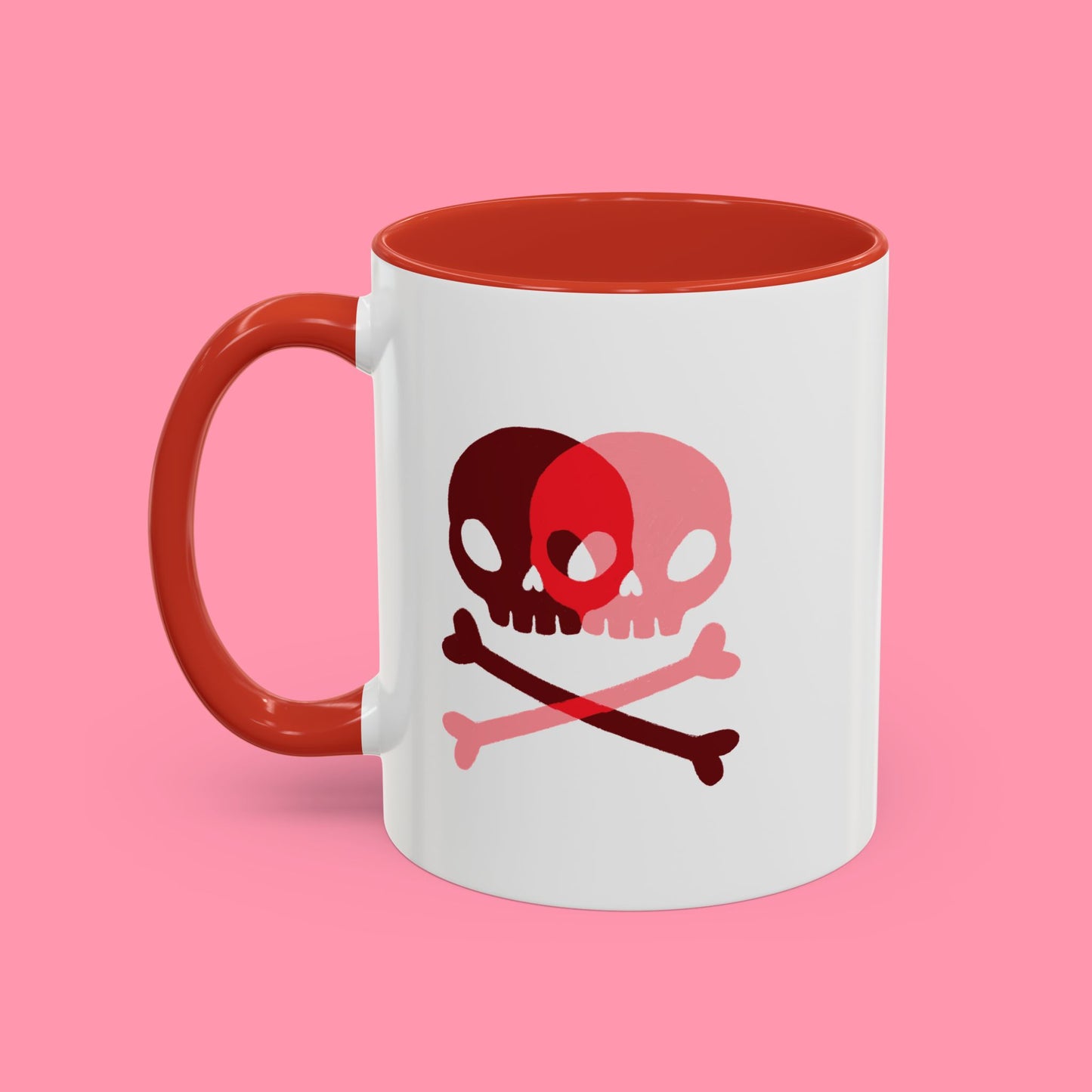 Love Skull Crossbones and Heart Valentines/Anniversary/Wedding Mug