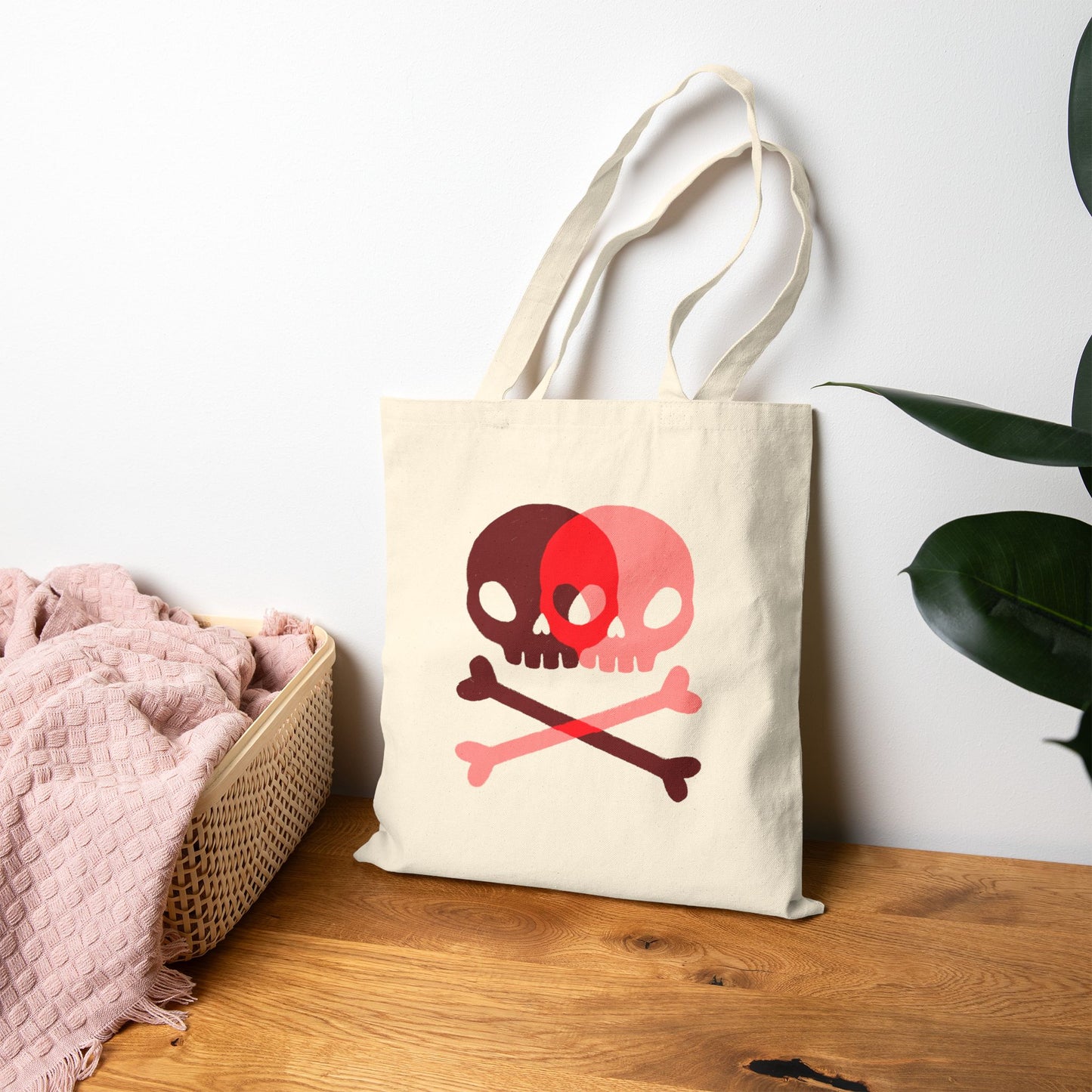 Love Skulls and Crossbones Tote Bag