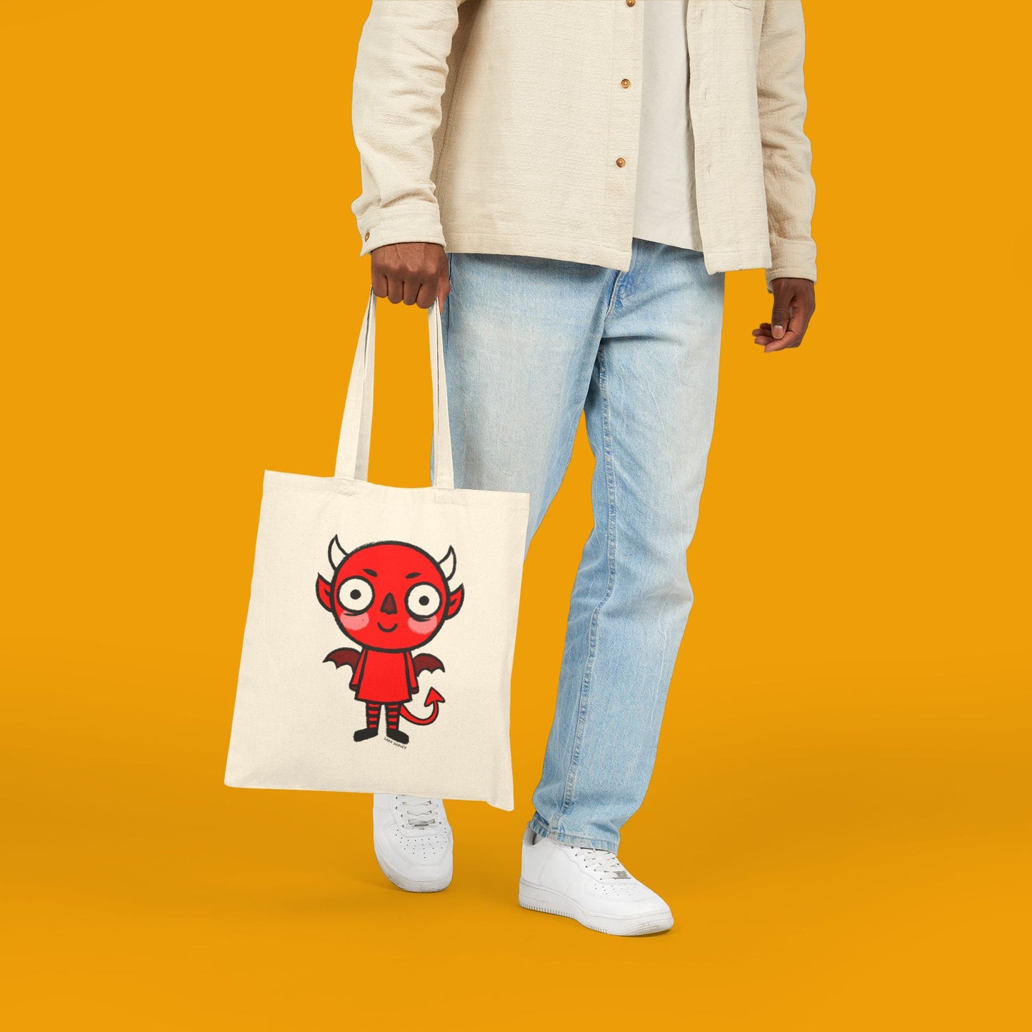 Devil Halloween Canvas Tote Bag