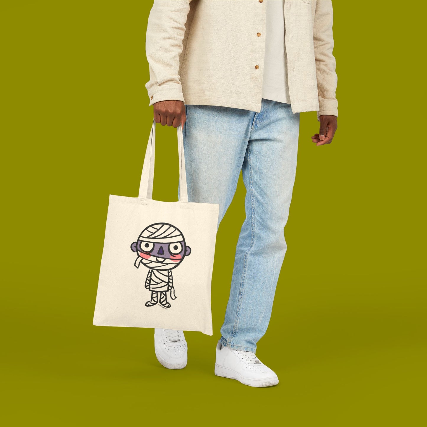 Mummy Halloween Canvas Tote Bag