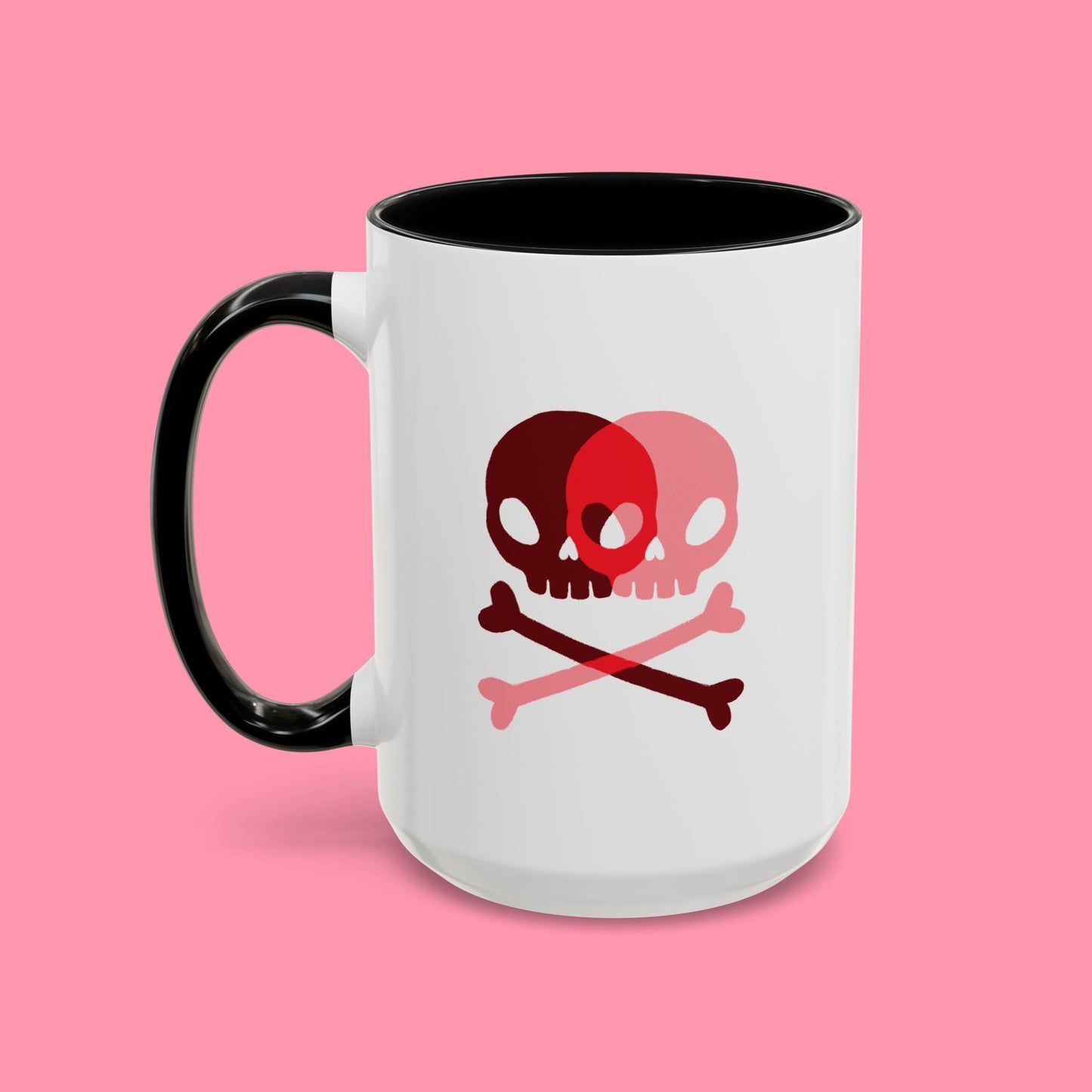 Love Skull Crossbones and Heart Valentines/Anniversary/Wedding Mug