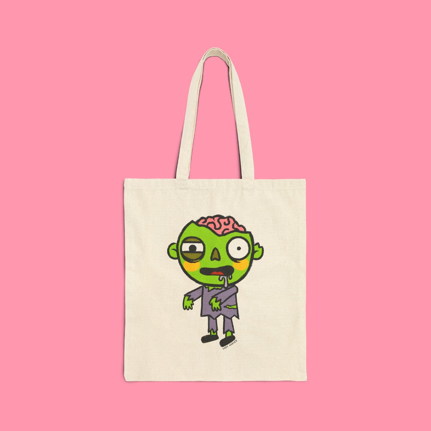 Halloween Zombie Canvas Tote Bag