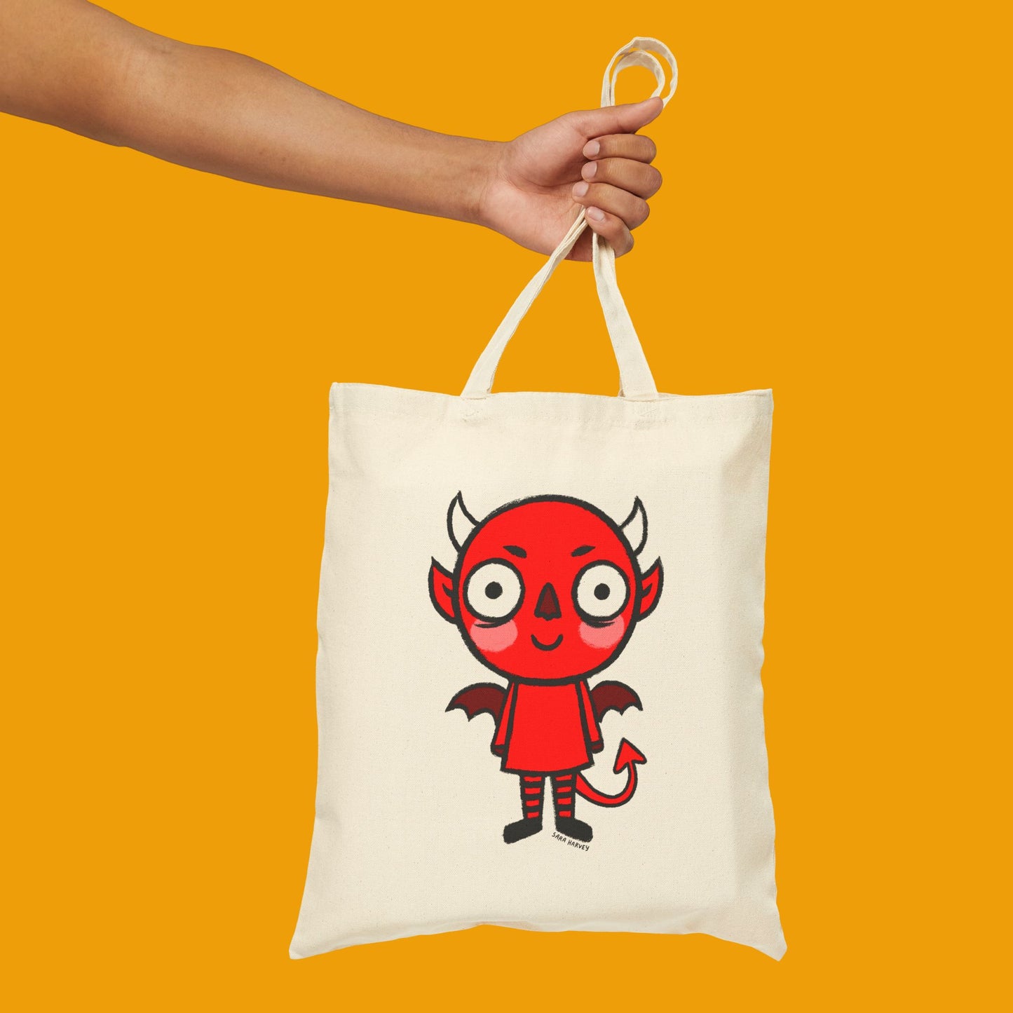 Devil Halloween Canvas Tote Bag