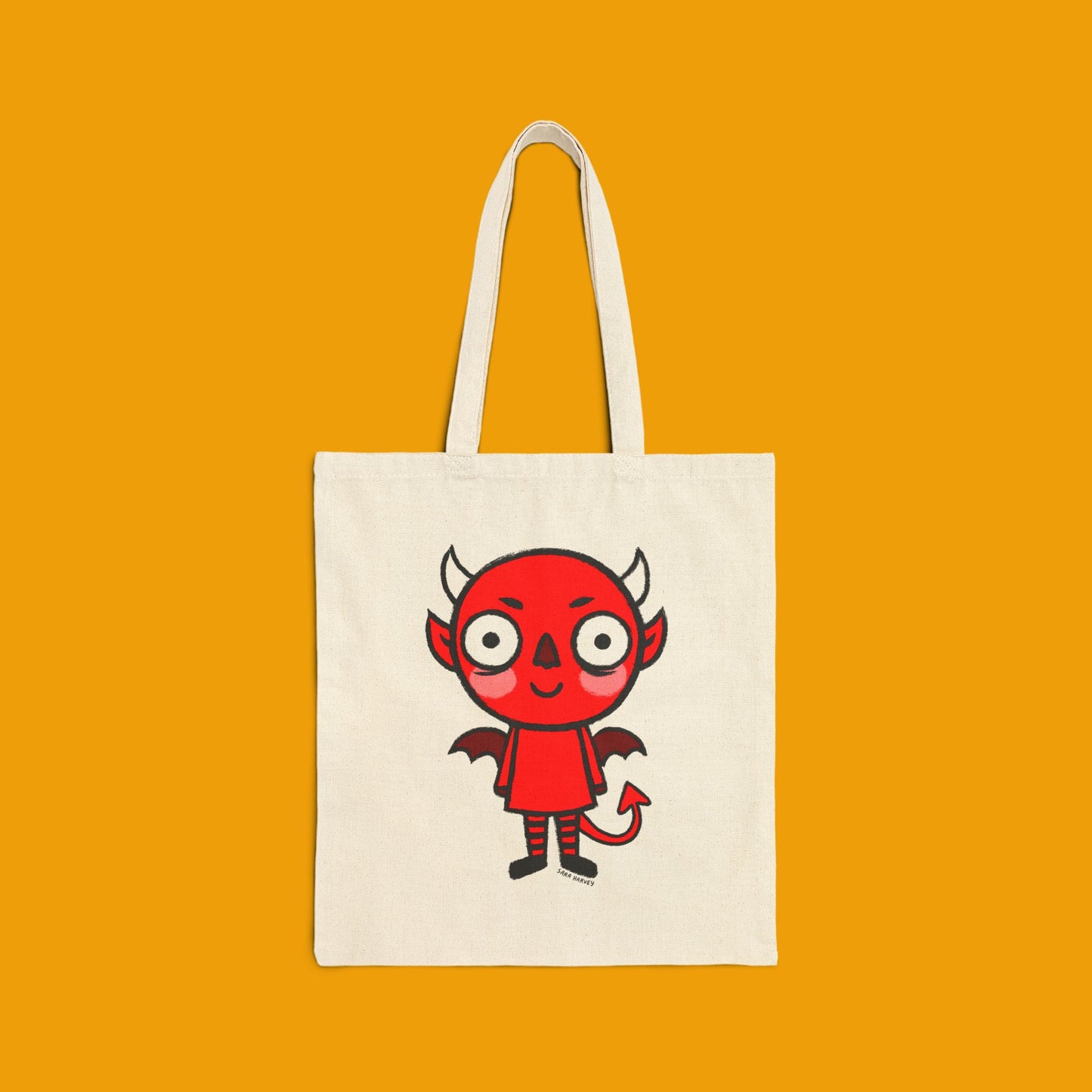 Devil Halloween Canvas Tote Bag
