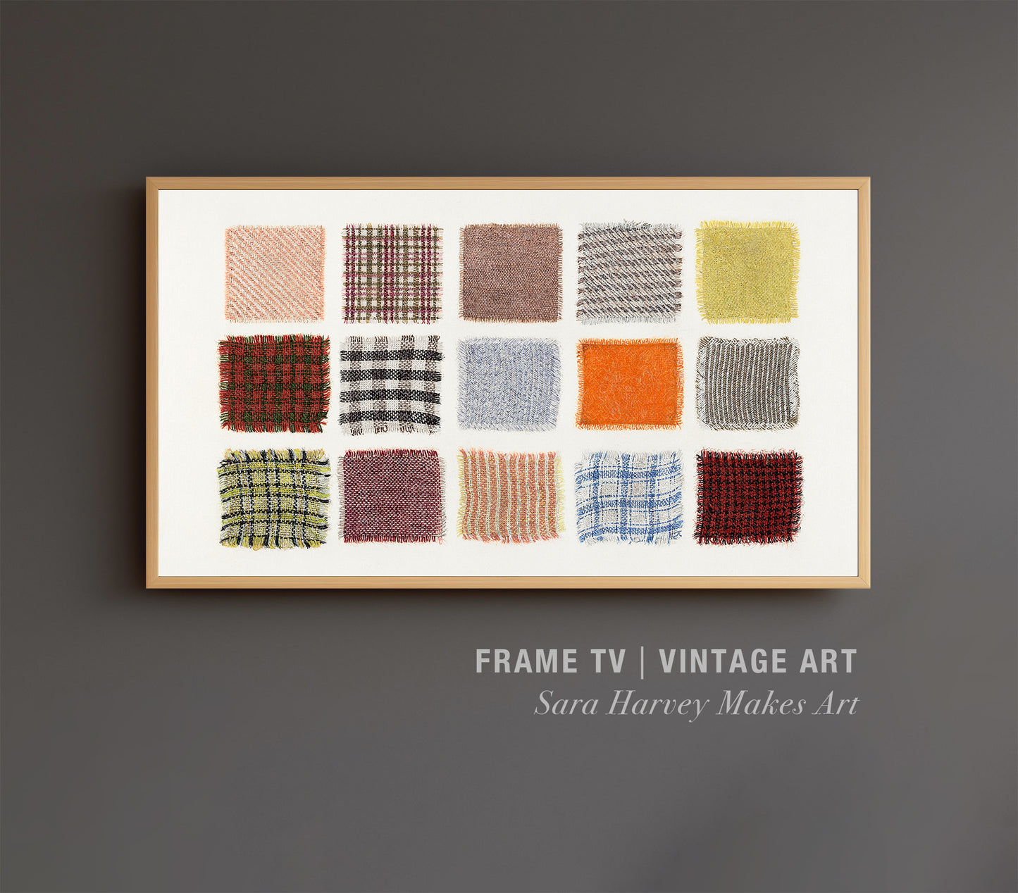 Vintage Frame TV Art Cloth Fabric Samples DOWNLOAD