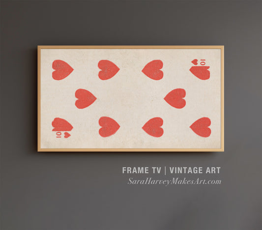 Valentine Vintage Hearts Playing Card Frame TV Artwork DOWNLOAD