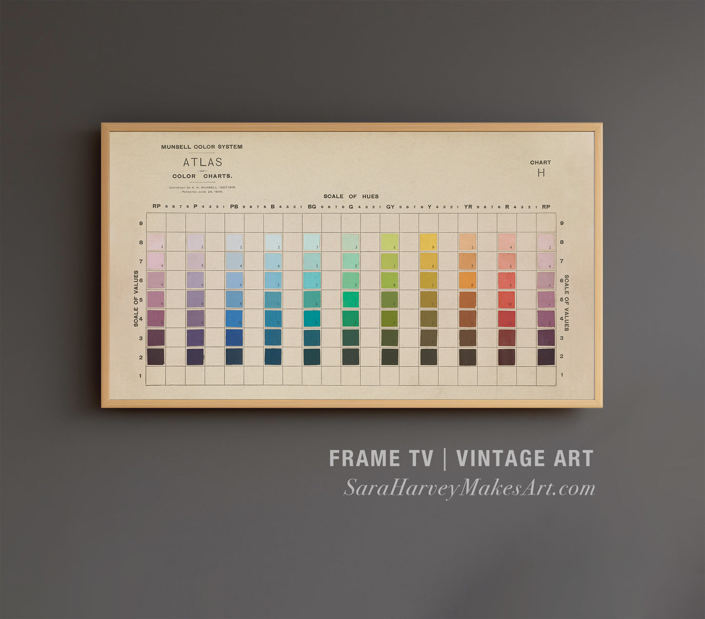 Vintage Color Chart Artwork Samsung Frame TV Art Download