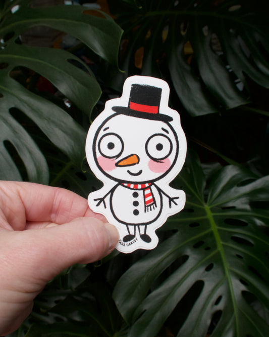 Snowman Vinyl Decals 3.5" tall