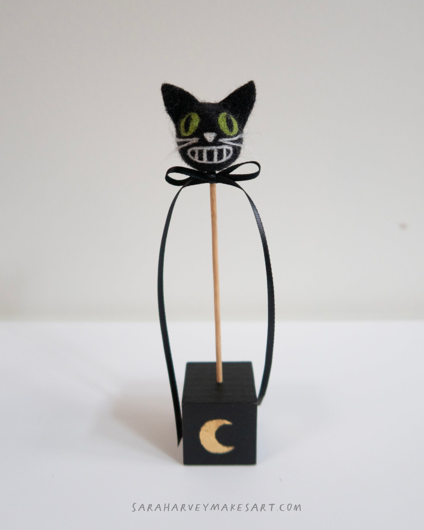 Handmade Wool Felted Cat Head | One of a kind