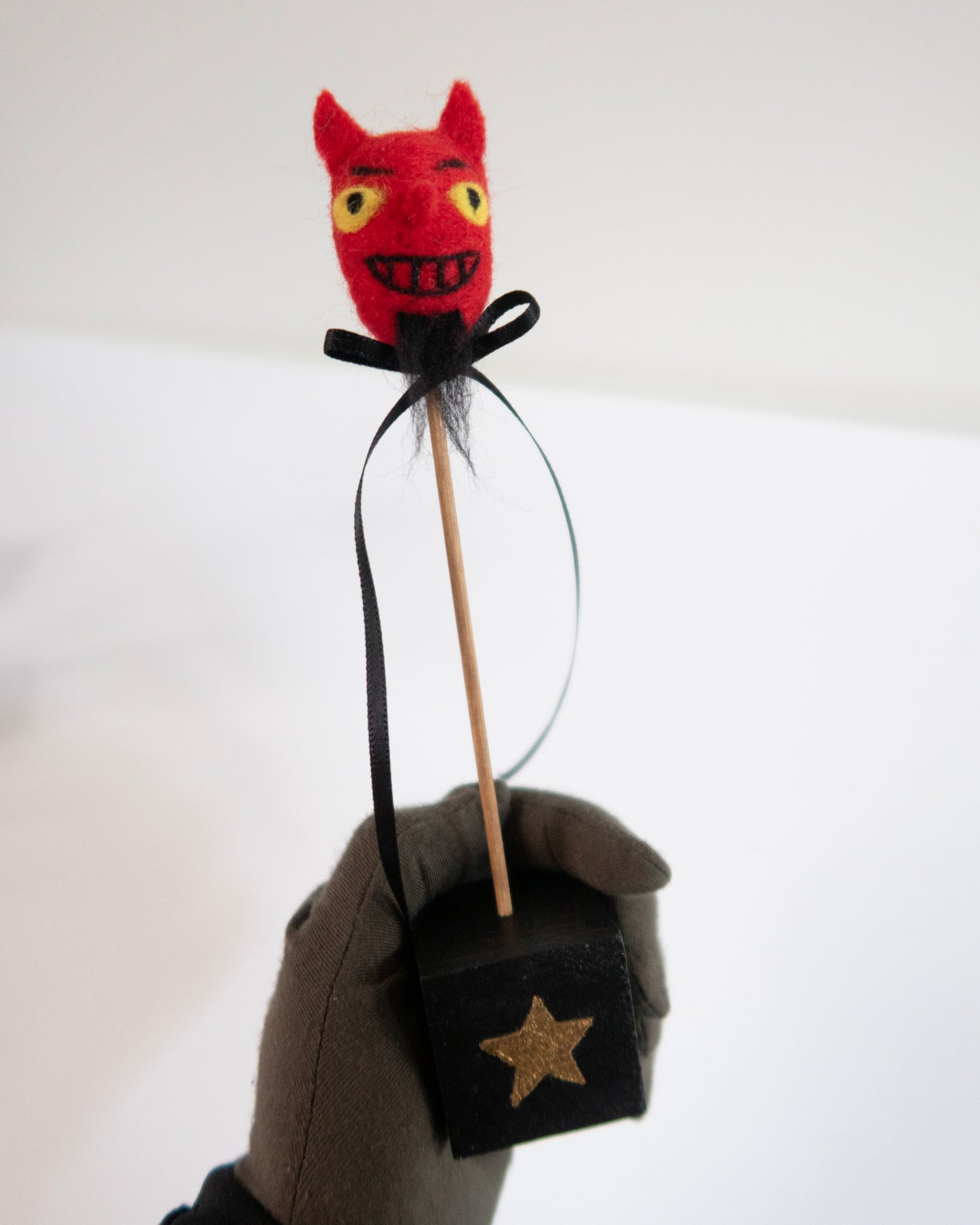Handmade Wool Felted Devil Head | One of a kind