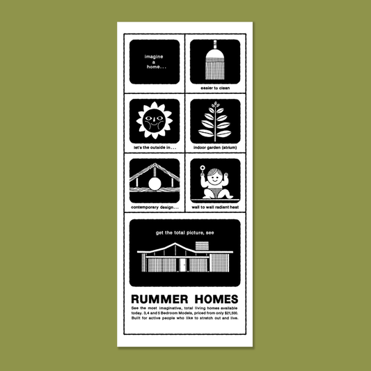 Rummer Homes Advertisement Print 8x20″