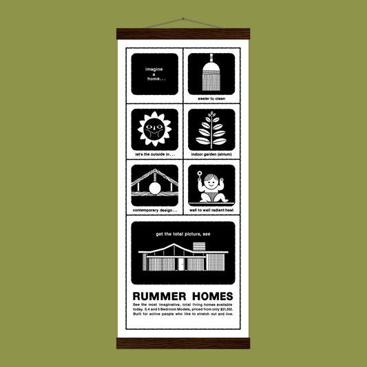 Rummer Advertisement Print with Wood Hanger 8x20″