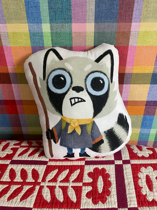 Root Game Inspired Raccoon Vagabond Pillow