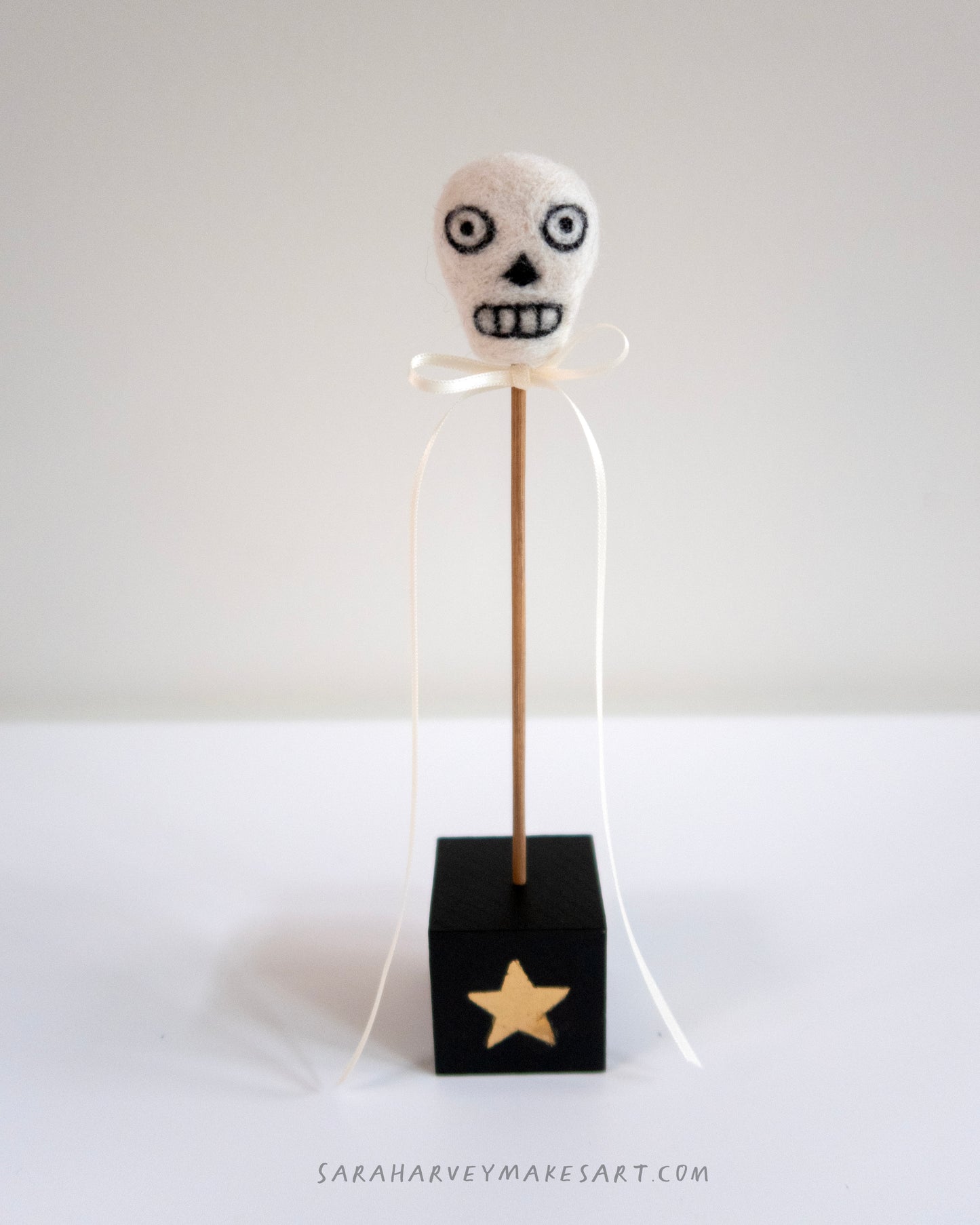 Handmade Wool Felted Skull Head | One of a kind